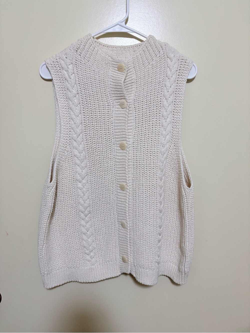 Cordera Cable Knit Waistcoat Natural One Size